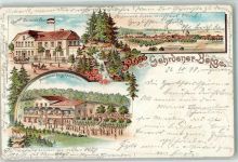 30989 W3007 Gehrden , Han 1898 Lithographie Gehrender Berge Berg Gasthaus Gartenwirtschaft