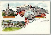 08485 O9802 Lengenfeld , Vogtl Lithographie Bahnhof Villenviertel Marktplatz Hauptstraße