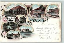 23738 W2432 Lensahn 1898 Lithographie Haus Lensahn Hotel Lensahn Schloß Güldenstein Bahnhof