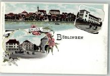 71032 W7030 Böblingen Lithographie Waldburg Postplatz Schlossberg
