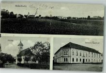 02694 O8601 Malschwitz 1914 - Kirche Gasthaus Sende