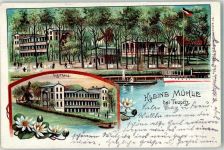 15755 O1612 Teupitz Lithographie Gasthaus Kleine Mühle Logirhaus