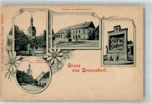 07955 O6571 Braunsdorf b Zeulenroda - Gasthaus zur Deutschen Eiche Rossbacher Denkmal