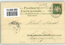 76726 W6728 Germersheim 1908 Lithographie Militär-Lazareth Rheinbrücken Kaserne Stengel Kloster Ludwigstor Bahnpost Frankfurt
