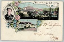 Strakonice Strakonitz 1903 Foto AK Kirche Rathaus Portrait Havlika Strunkovig