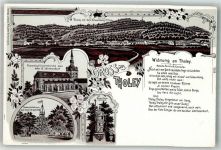66636 W6695 Tholey Lithographie Ehem. Klosterkirche 12. Jahrhundert Aussichtsturm Mauritius-Denkmal Widmung an Tholey
