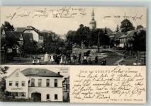 07389 O6841 Gössitz 1906 - Gasthaus Götze Dorfstraße Kinder Gänse Kirchturm
