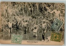 Noumea 1907 - Tracht Fischer Kinder Briefmarke Bildseite