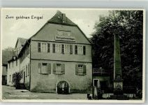 69483 W6948 Wald-Michelbach Gebrauchsspuren Gasthaus zum goldnen Engel Kriegerdenkmal Foto AK