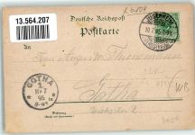 64342 W6104 Seeheim-Jugenheim 1895 Gebrauchsspuren Lithographie Goldenes Kreuz u. Mausoleum Schloss Heiligenberg