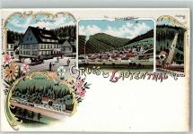 38685 W3394 Lautenthal Lithographie Bahnhof Hotel Rathaus Der Aufzug