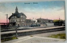 39439 O3256 Güsten , Anh 1915 Foto AK Bahnhof Güsten Bahnsteig Dampflokomotive