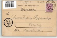 07806 O6710 Neustadt an der Orla BOAKC Vorläufer 1889 Gruß von der Sachsenburg