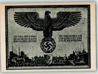 Karte aus dem NS Frauenkalender 1939 von Dallinger : Ein Volks sind wir niemand kann uns brechen Reichsadler Propaganda WK II BOAKC