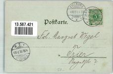 54655 W5524 Kyllburg 1899 Lithographie Schloss Mallberg Abendaufnahme