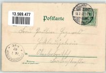 09577 O9387 Niederwiesa 1902 Lithographie Park Lichtenwalde Schloß Hauptallee Freitreppe Skulptur Die sieben Wasserkünste