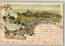 95698 W8591 Neualbenreuth 1901 BOAKC Lithographie Kappel Kirche Marktplatz