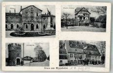 67590 W6529 Monsheim , Rheinhess 1917 - Bahnhof Villa Dr. Fliedner Schloss Schlossturm