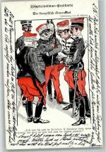 Nr. 11 Französ. Generalstab + Adelskorrespondenz Simplicissimus 1900 Künstlerkarte