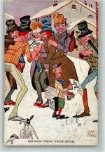 Oilette Serie Moderne Karikaturen 532 sign. Herm. Frenz Tucks Postkarten Verkauf AK - Geschichte 1913 BOAKC