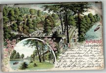 06231 O4203 Bad Dürrenberg 1901 Lithographie Gasthaus Amtsberg An der Saale