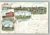 67591 W6521 Offstein BOAKC Lithographie Bahnhof Tonwerk Zuckerfabrik