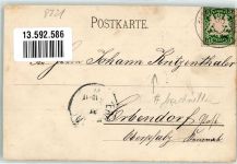 97525 W8721 Schwebheim , Unterfr 1897 Gebrauchsspuren Lithographie Schloss Schebheim Gasthaus zum Lamm Gasthaus zum Löwen Schule beschnitten