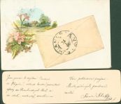 Pardubice aufgeklebter Brief mit Inhalt Collage AK mit Papierapplikation