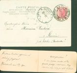 Pardubice aufgeklebter Brief mit Inhalt Collage AK mit Papierapplikation