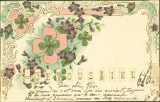 Glückskleeblatt Veilchen Lithographie Mechanik 1902 Mechanik Zieh AK