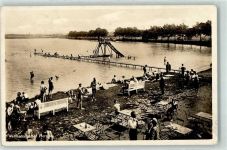04779 O7264 Wermsdorf - Bad Horstsee Schwimmbad Wasserrutsche Bewirtungstische