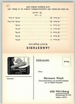 W8500 Nürnberg Hermann Weyh Tabakwerbung Klapp AK