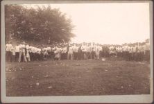 W7420 Münsingen , Württ G. Schmid Gruppenphoto Militär Kabinettfoto