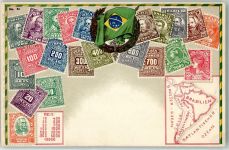 Lithographie Briefmarkenabbildung Fahne Ottmar Zieher