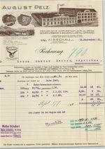 02681 O8604 Kirschau Briefkopf Rechnung von 1911 August Pelz Weberei und Spinnerei