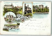 07318 O6800 Saalfeld , Saale 1902 Lithographie Herzogl. Residenzschloß Sorbenburg Saalebrücke Kitzenstein
