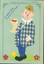 W7000 Bad Cannstatt div. Materialien echter Stoff Papier Metallfolie Collage