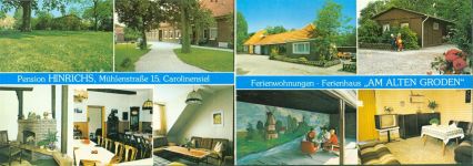 26409 W2944 Carolinensiel , Ostfriesl KEINE AK Pension Hinrichs Am Alten Groten Innen- und Aussenansicht Klappkarte