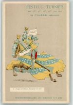 Tournai Festzug zu Tournai Nr. 9 , Ritter Mittelalter AK Motiv Belgien 1913 Künstlerkarte