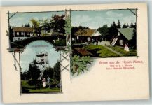 Olesnice Giesshübel Adlergebirge 1911 - Gasthaus Hohe Mense Aussichtsturm