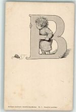Kinderweltpostkarten Nr. 7 Buchstabe Maus AK Kaulbach, H. von 1905