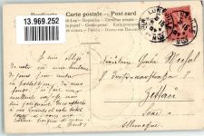 Frauenkopf Foto Jugendstil Glückskleeblatt 1907 Prägedruck