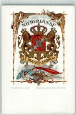 Niederlande Wappen Nr. 29 Kunstverlag Paul Koch Chemnitz Motiv Niederlande Lithographie