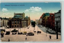 Kattowitz Katowice - Friedrichsplatz mit Stadttheater Marktszene Straßenbahn