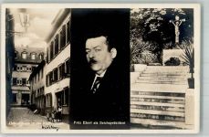 W6900 Heidelberg , Neckar Fritz Ebert Reichspräsident , Geburtshaus + Ruhestätte Politik Weimarer Republik Foto AK