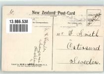 Wellington Gebrauchsspuren Hafen Auckland Briefmarke Bildseite