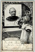 Georg König von Sachsen Trauerkarte Adel Sachsen Gebrauchsspuren