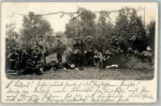 86836 W8933 Lager Lechfeld 1899 Foto AK Uniform Gruppenbild Adelskorrespondenz