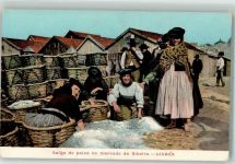 Lisboa Lissabon Foto AK Marktszene Tracht