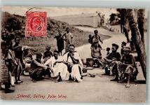 Sekondi-Takoradi 1920 Foto AK Tracht Selling Palm Wine Briefmarke Bildseite